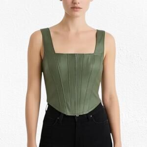 7 For All Mankind Olive Green Crop Top